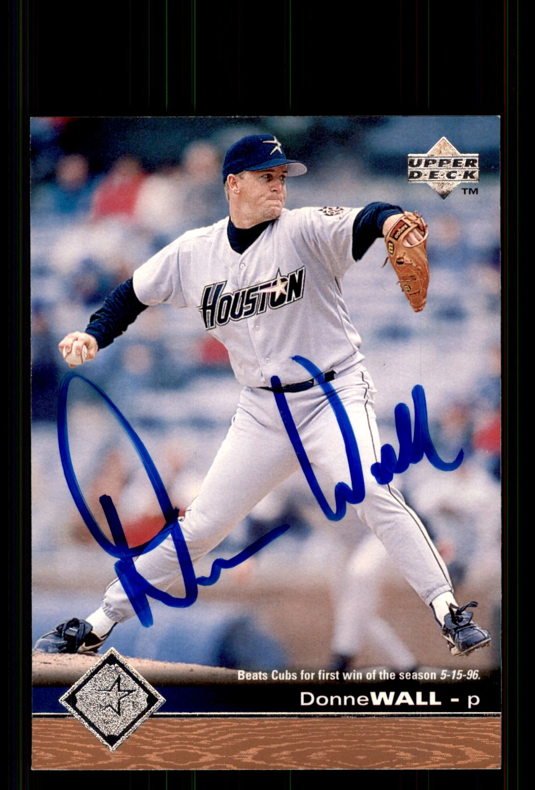 Signed Baseball Card Auto Donne Wall 1997 Upper Deck #82 Houston Astros