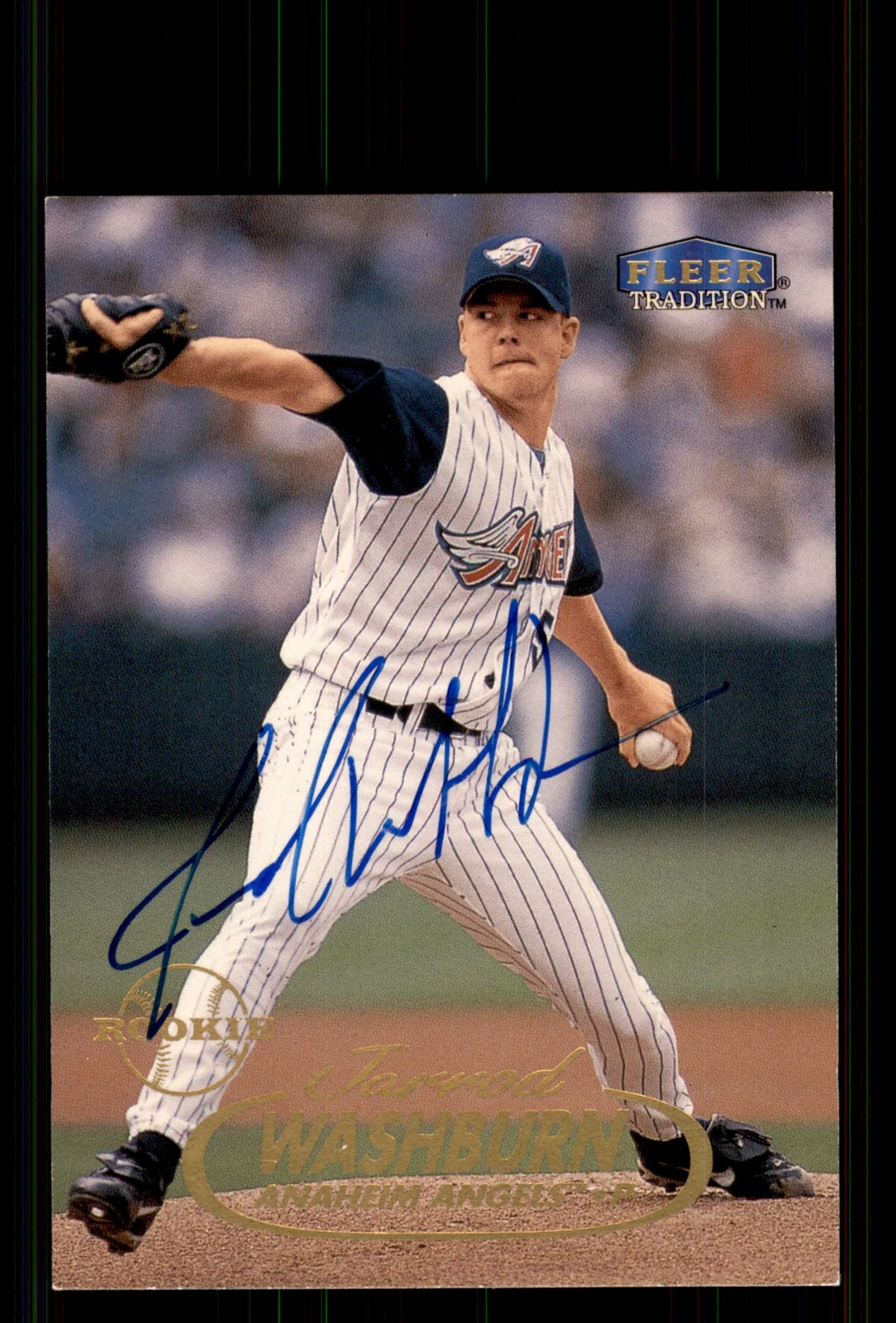 Signed Baseball Card Auto Jarrod Washburn 1998 Fleer Tradition Update #U79