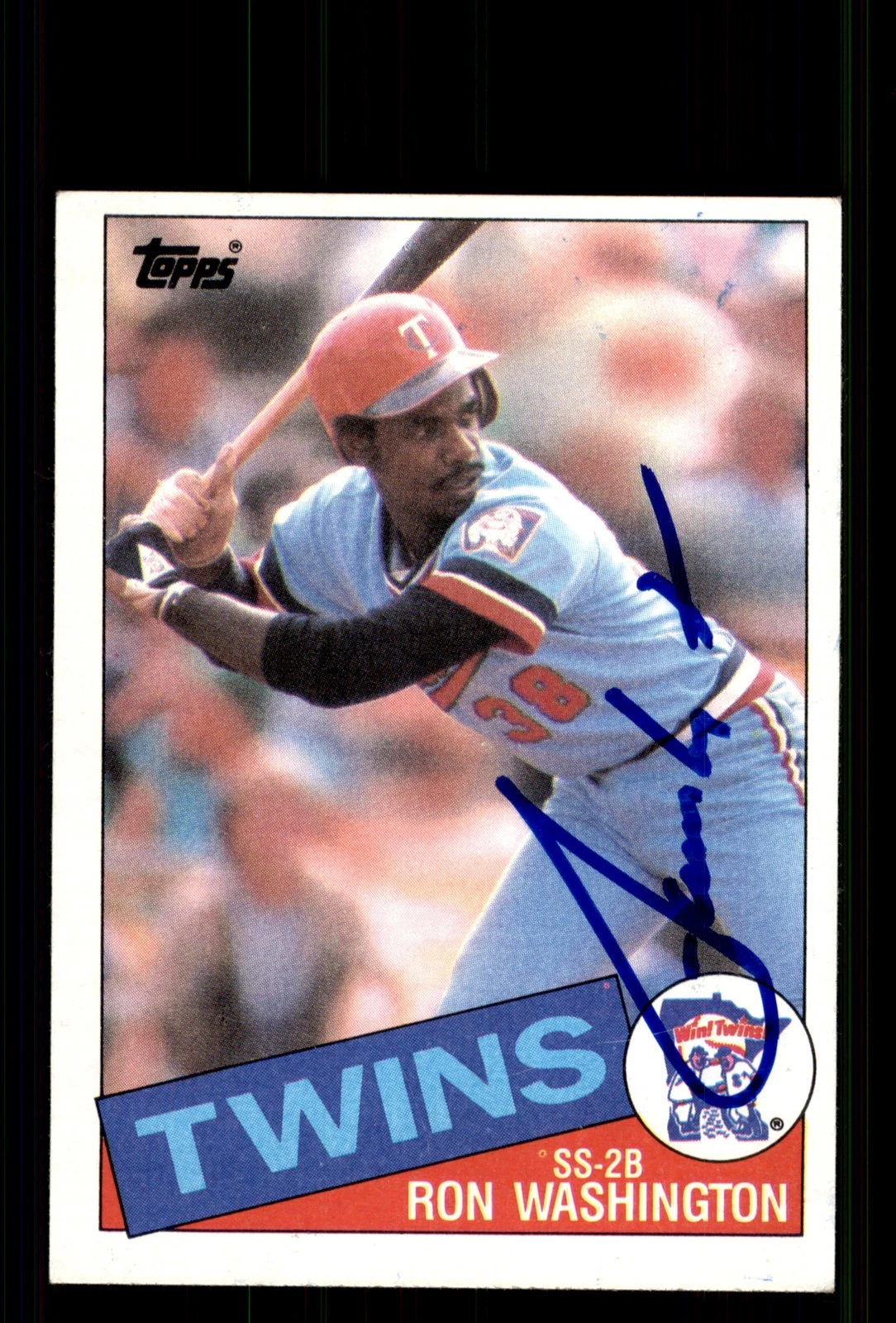 Signed Baseball Card Auto Ron Washington 1985 Topps #329 Minnesota Twins