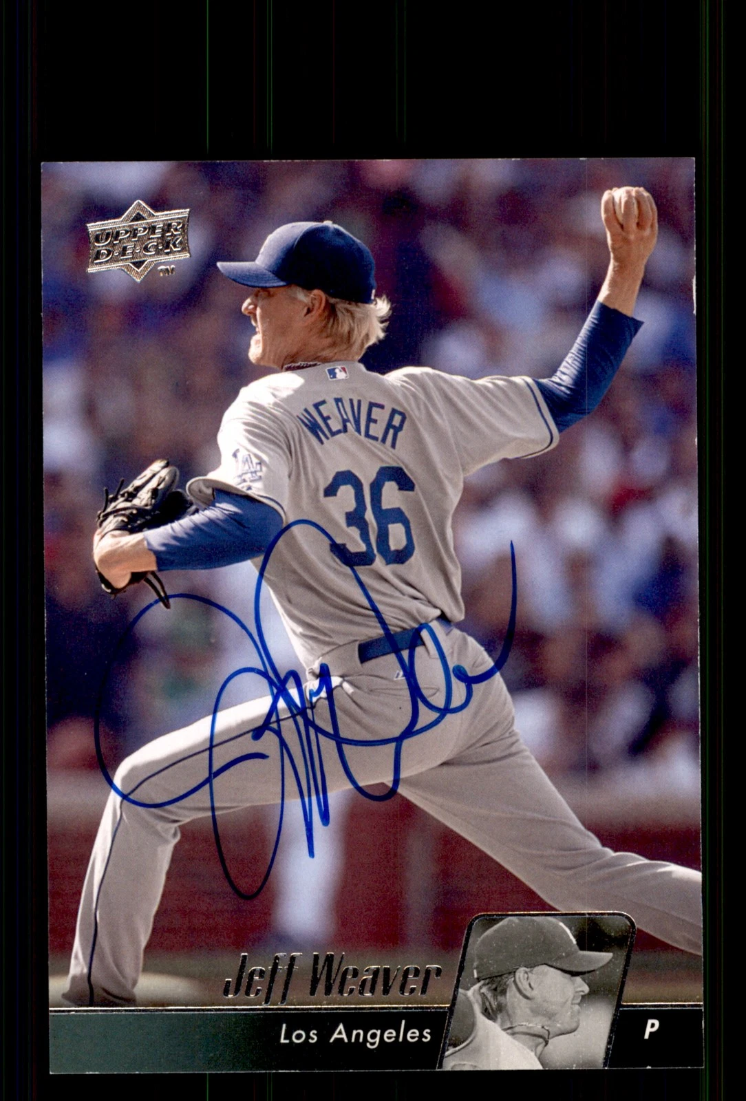 Signed Baseball Card Auto Jeff Weaver 2010 Upper Deck #282 Los Angeles Dodgers