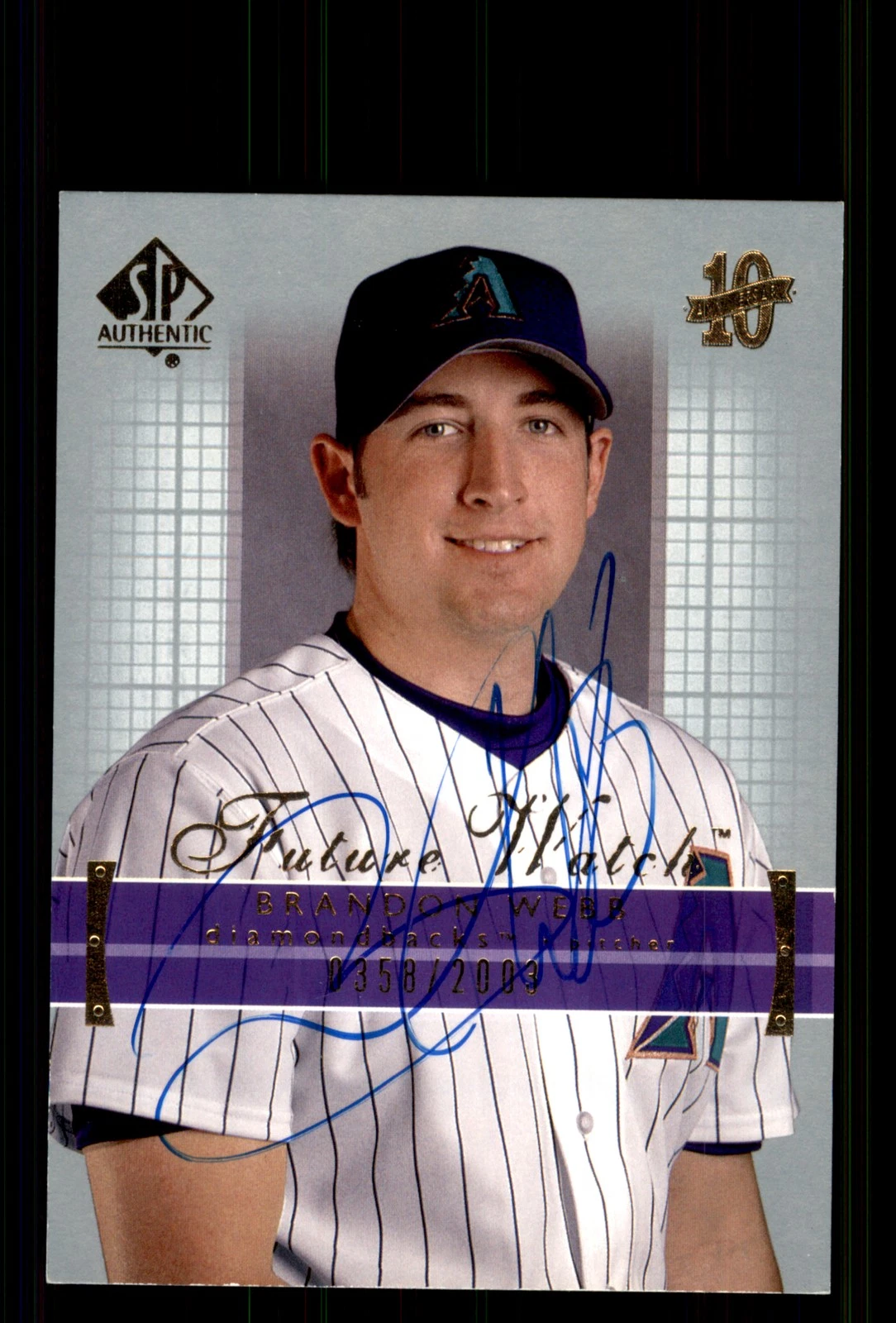 Signed Baseball Card Auto Brandon Webb 2003 SP Authentic #152 Diamondbacks