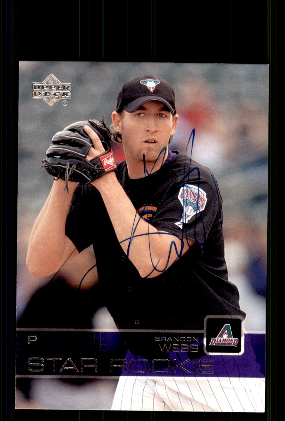 Signed Baseball Card Auto Brandon Webb 2003 Upper Deck #503 Arizona Diamondbacks