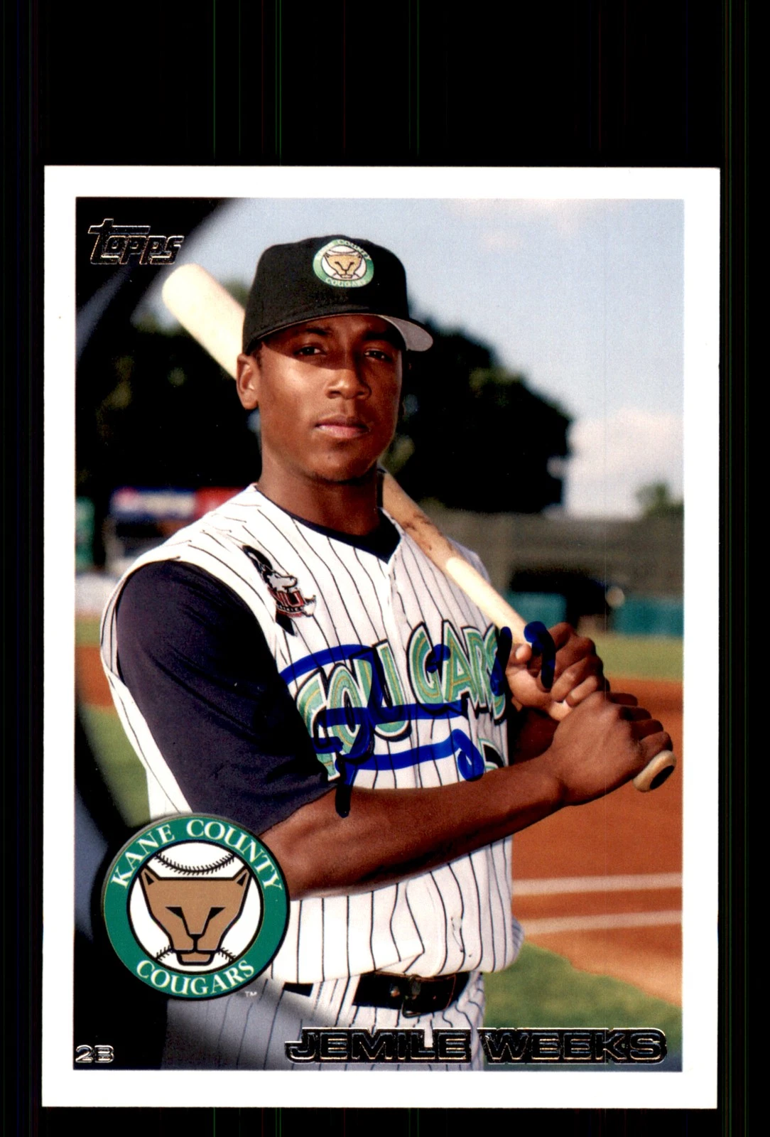 Signed Baseball Card Auto Jemile Weeks 2010 Topps Pro Debut #27 Cougars