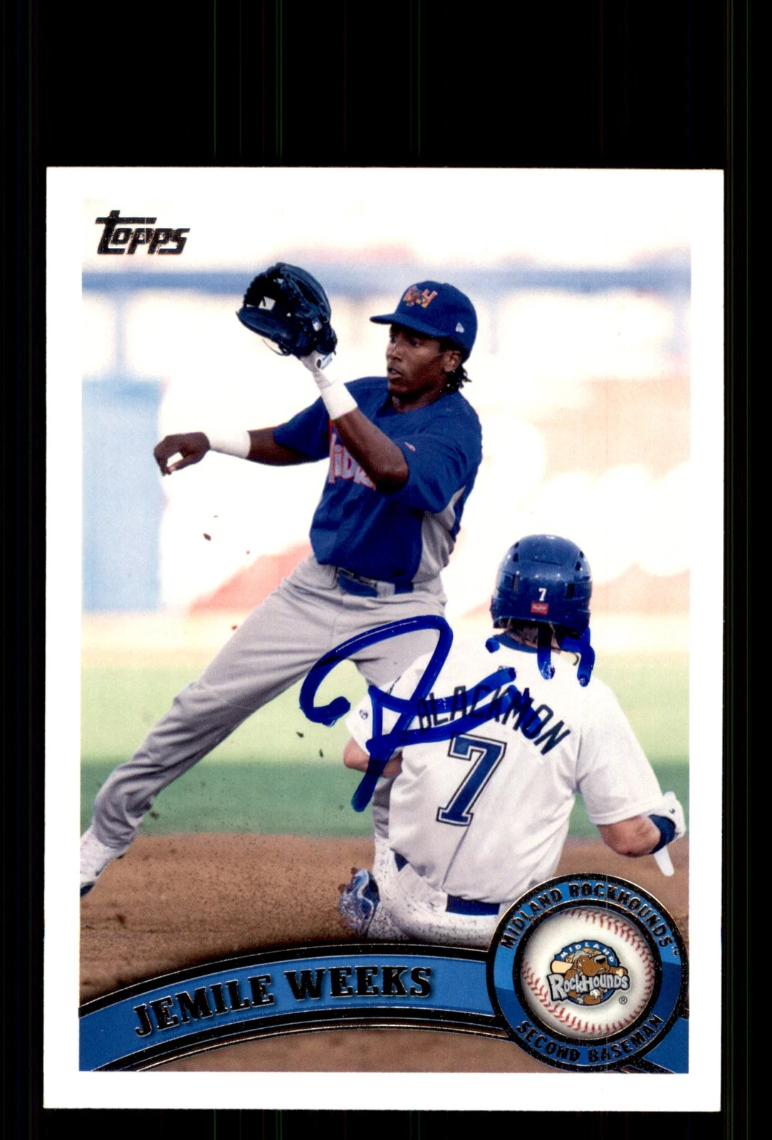 Signed Baseball Card Auto Jemile Weeks 2011 Topps Pro Debut #37