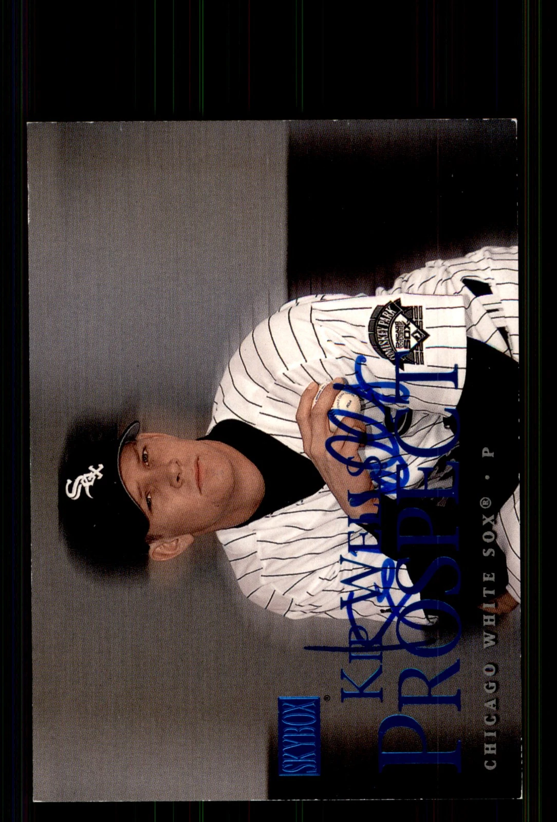 Signed Baseball Card Auto Kip Wells 2000 SkyBox #209b Chicago White Sox