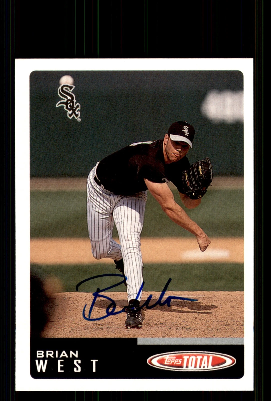 Signed Baseball Card Auto Brian West 2002 Topps Total #614 Chicago White Sox