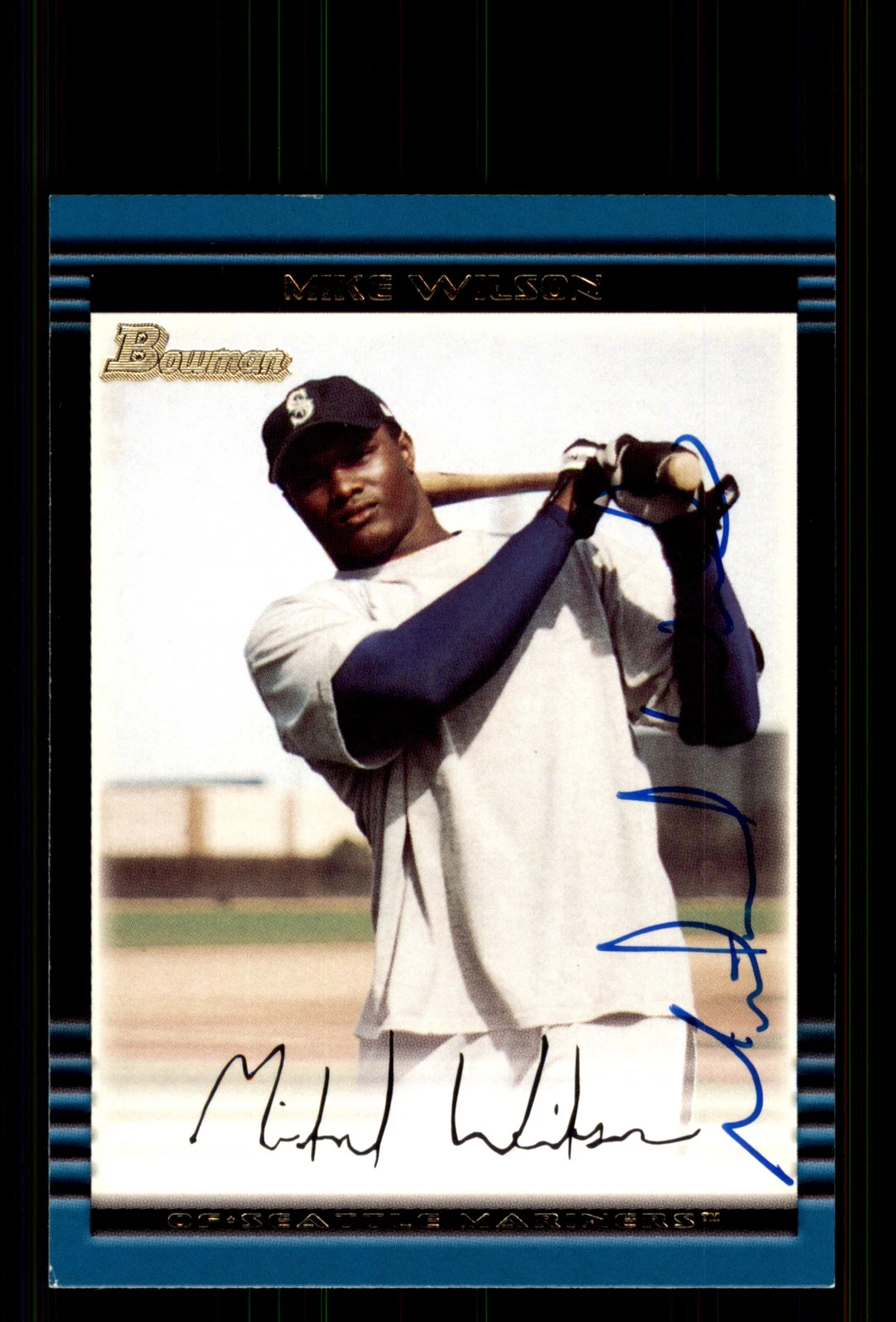 Signed Baseball Card Auto Mike Wilson 2002 Bowman #350 Seattle Mariners
