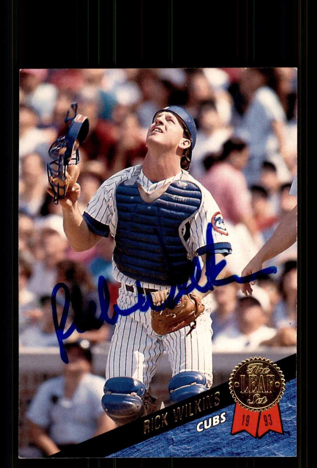 Signed Baseball Card Auto Rick Wilkins 1993 Leaf #216 Chicago Cubs