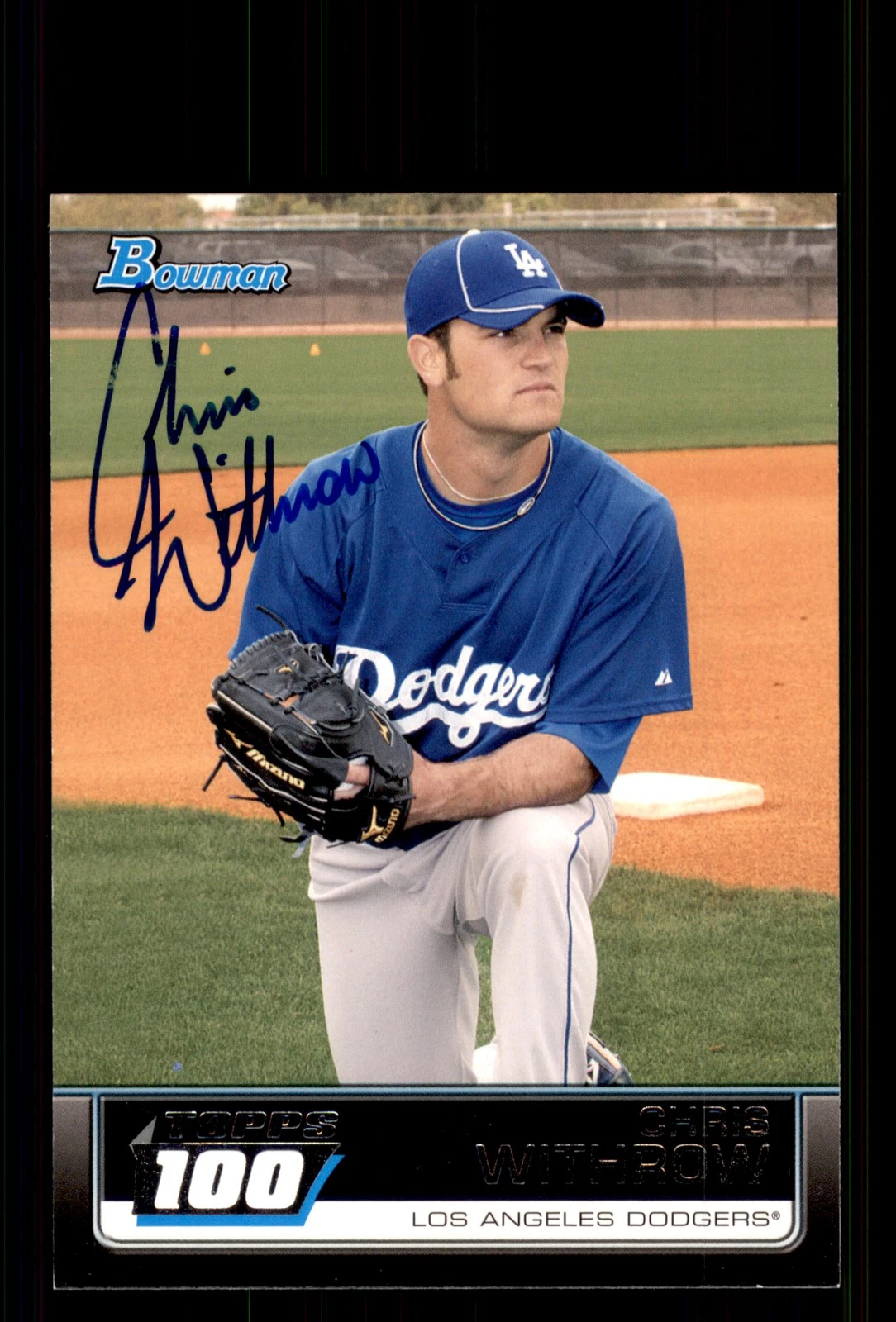 Signed Baseball Card Auto Chris Withrow 2011 Bowman #TP81 Los Angeles Dodgers