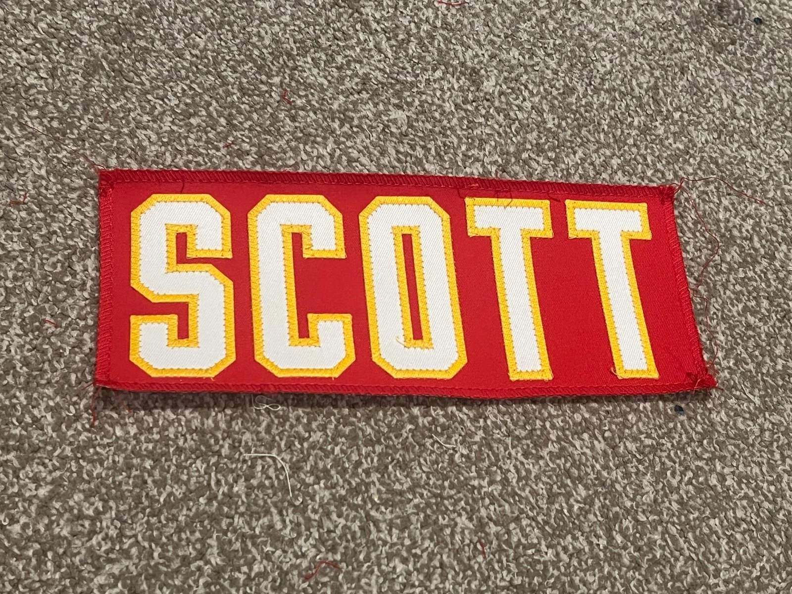KANSAS CITY CHIEFS GAME USED ? TEAM ISSUED JERSEY NAMEPLATE FOOTBALL TY SCOTT
