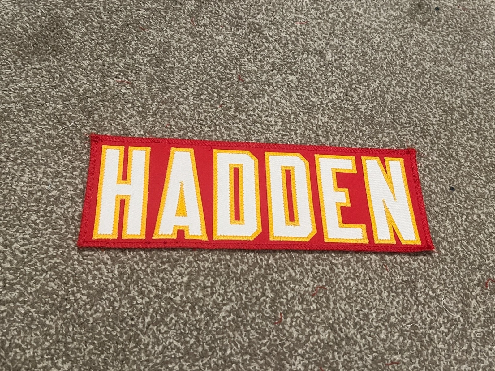 KANSAS CITY CHIEFS GAME USED ? TEAM ISSUED JERSEY NAMEPLATE KAMAL HADDEN
