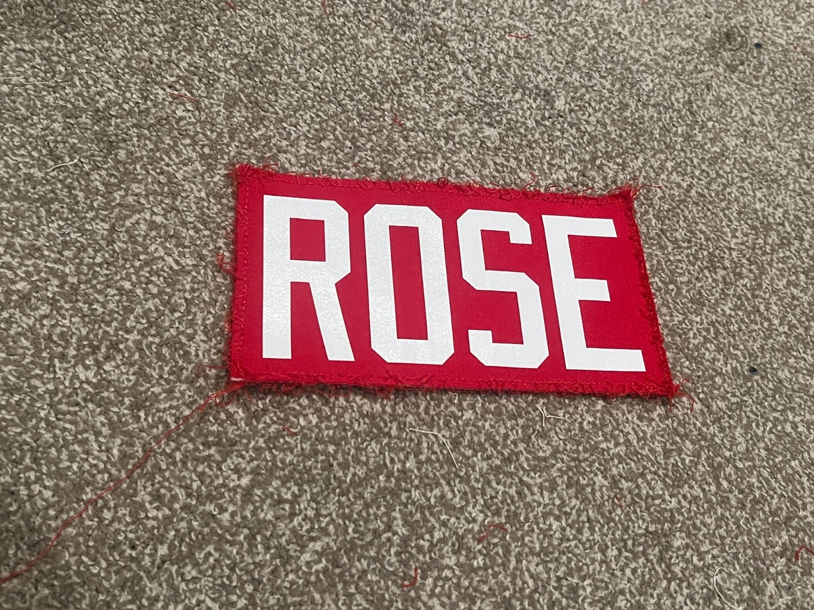 KANSAS CITY CHIEFS GAME USED ? TEAM ISSUED JERSEY NAMEPLATE FOOTBALL ROSE