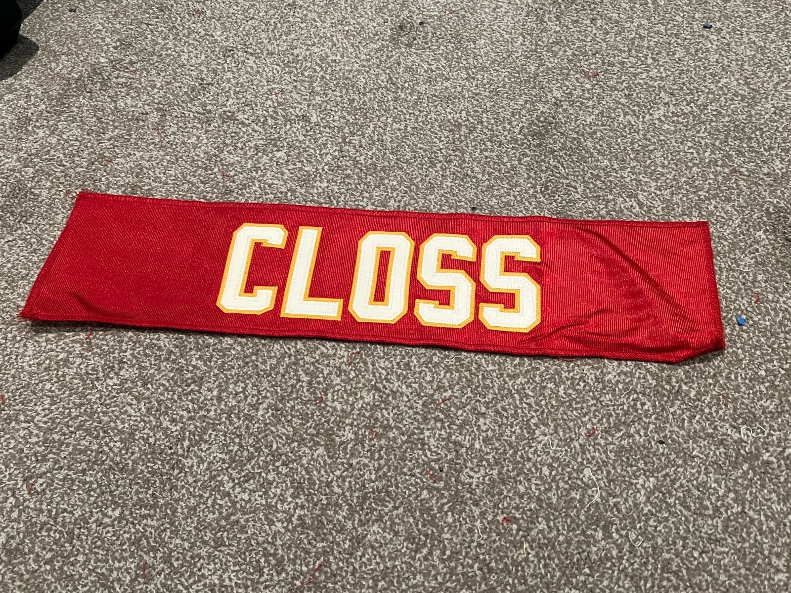 KANSAS CITY CHIEFS GAME USED ? ISSUED JERSEY NAMEPLATE FOOTBALL CLOSS