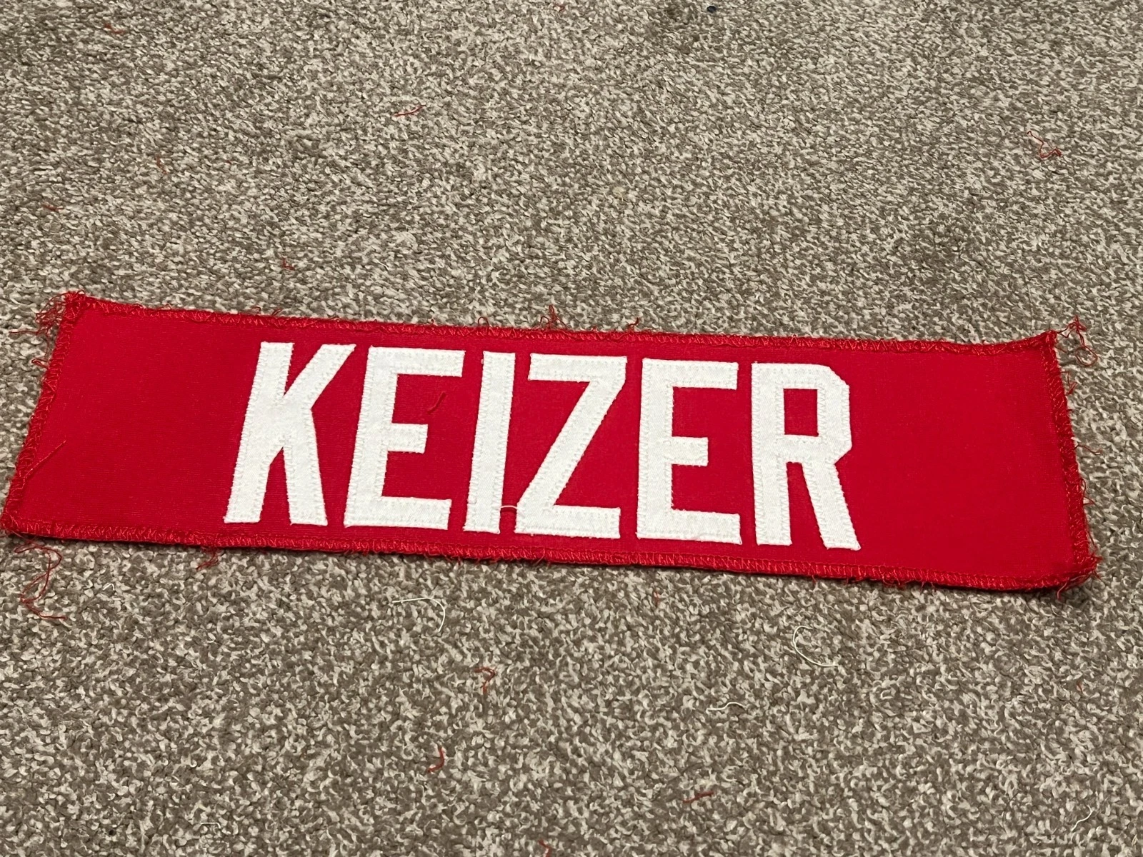 KANSAS CITY CHIEFS GAME USED ? ISSUED JERSEY NAMEPLATE GRAND VALLEY NICK KEIZER