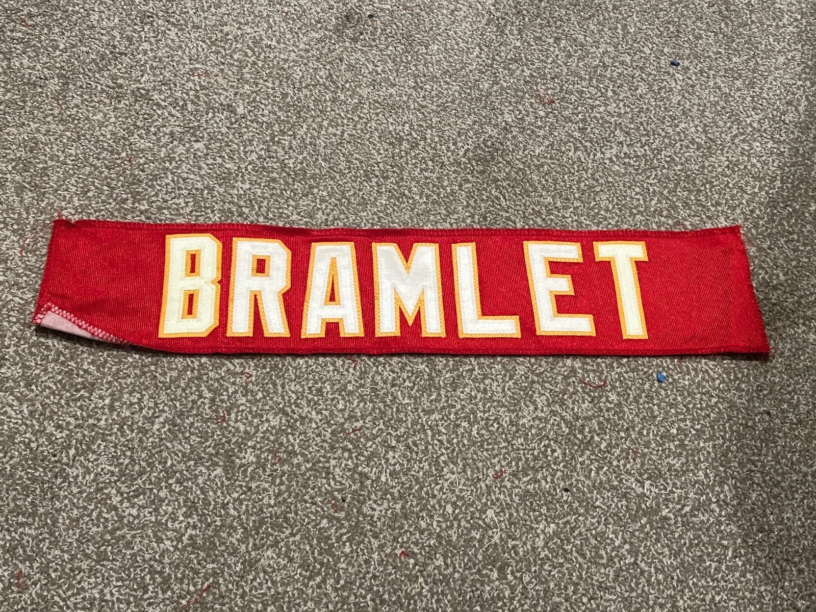 KANSAS CITY CHIEFS GAME USED ? ISSUED JERSEY NAMEPLATE FOOTBALL BRAMLET