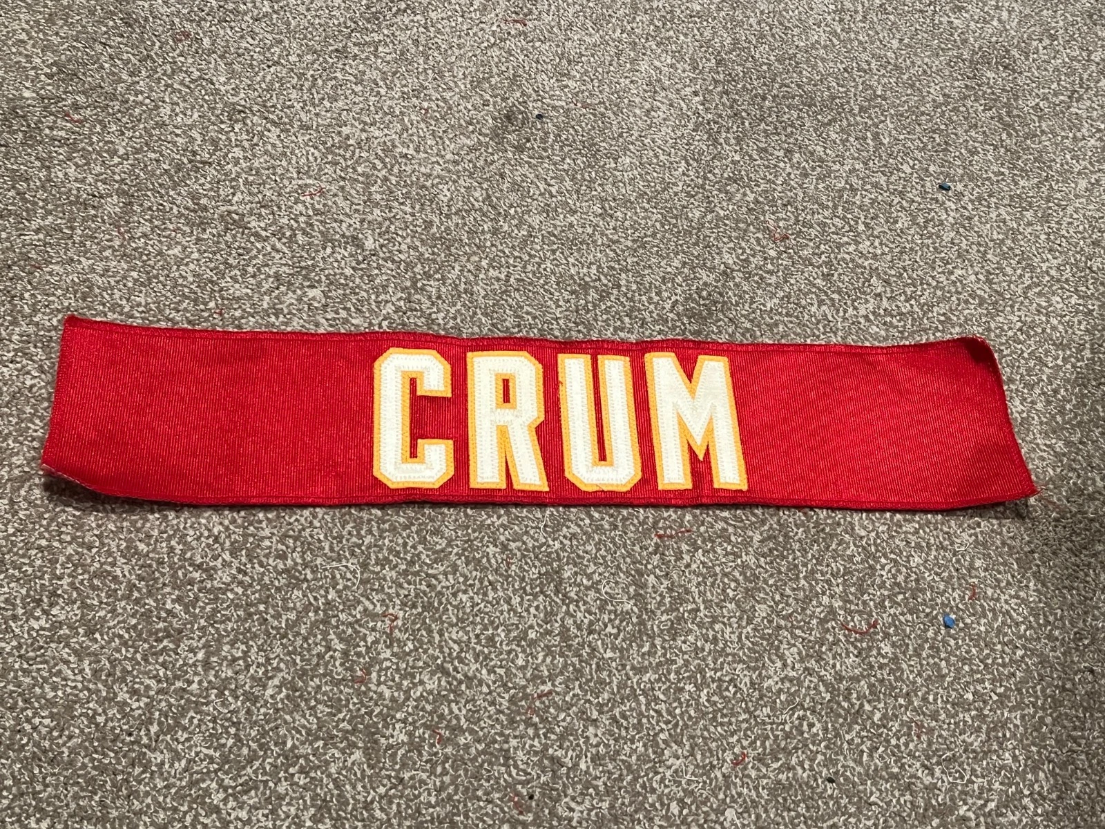 KANSAS CITY CHIEFS GAME USED ? ISSUED JERSEY NAMEPLATE DUSTIN CRUM KENT STATE
