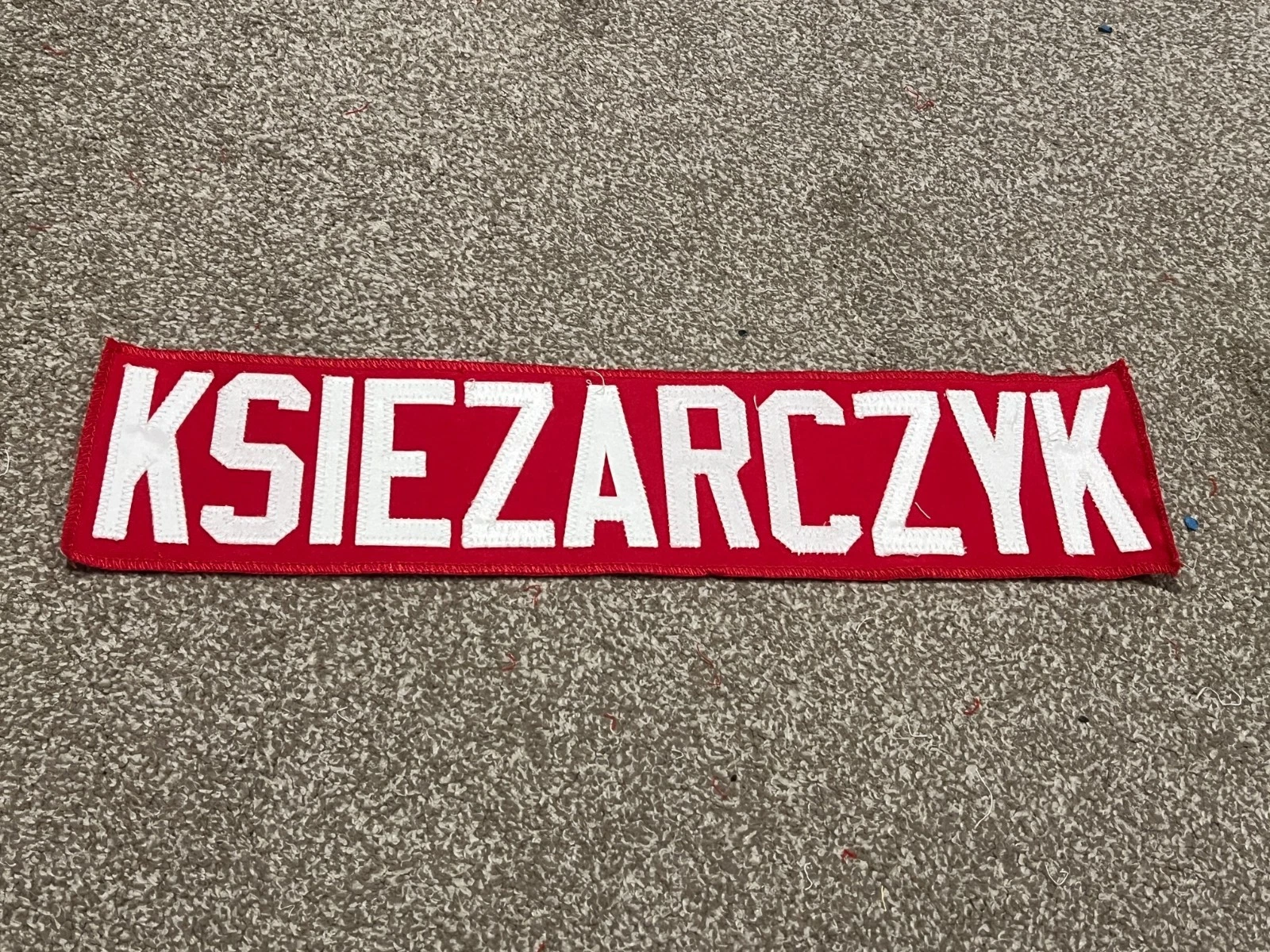 KANSAS CITY CHIEFS GAME USED ? ISSUED JERSEY NAMEPLATE FOOTBALL EVAN KSIEZARCZYK