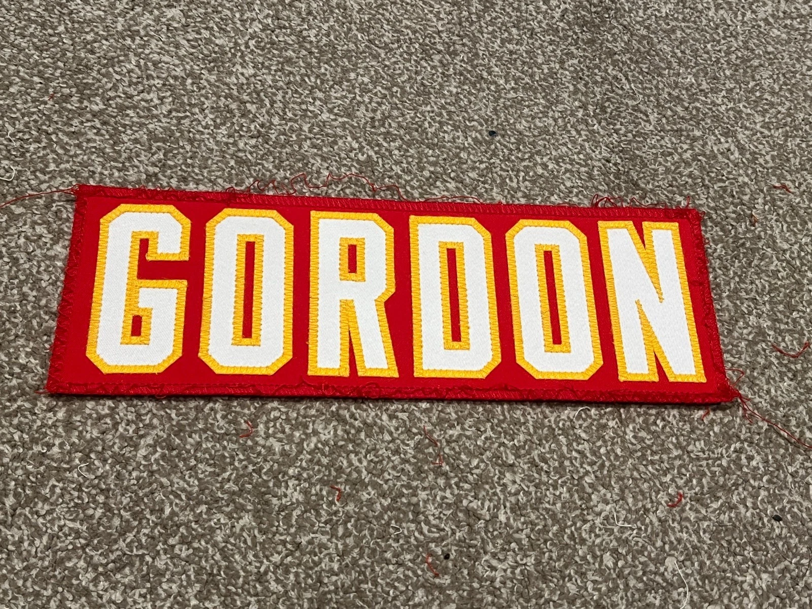KANSAS CITY CHIEFS GAME USED ? ISSUED JERSEY NAMEPLATE FOOTBALL GORDON