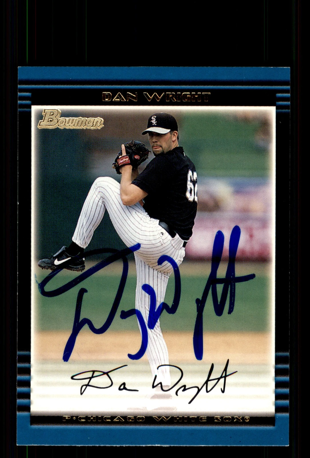 Signed Baseball Card Auto Dan Wright 2002 Bowman #437 Chicago White Sox
