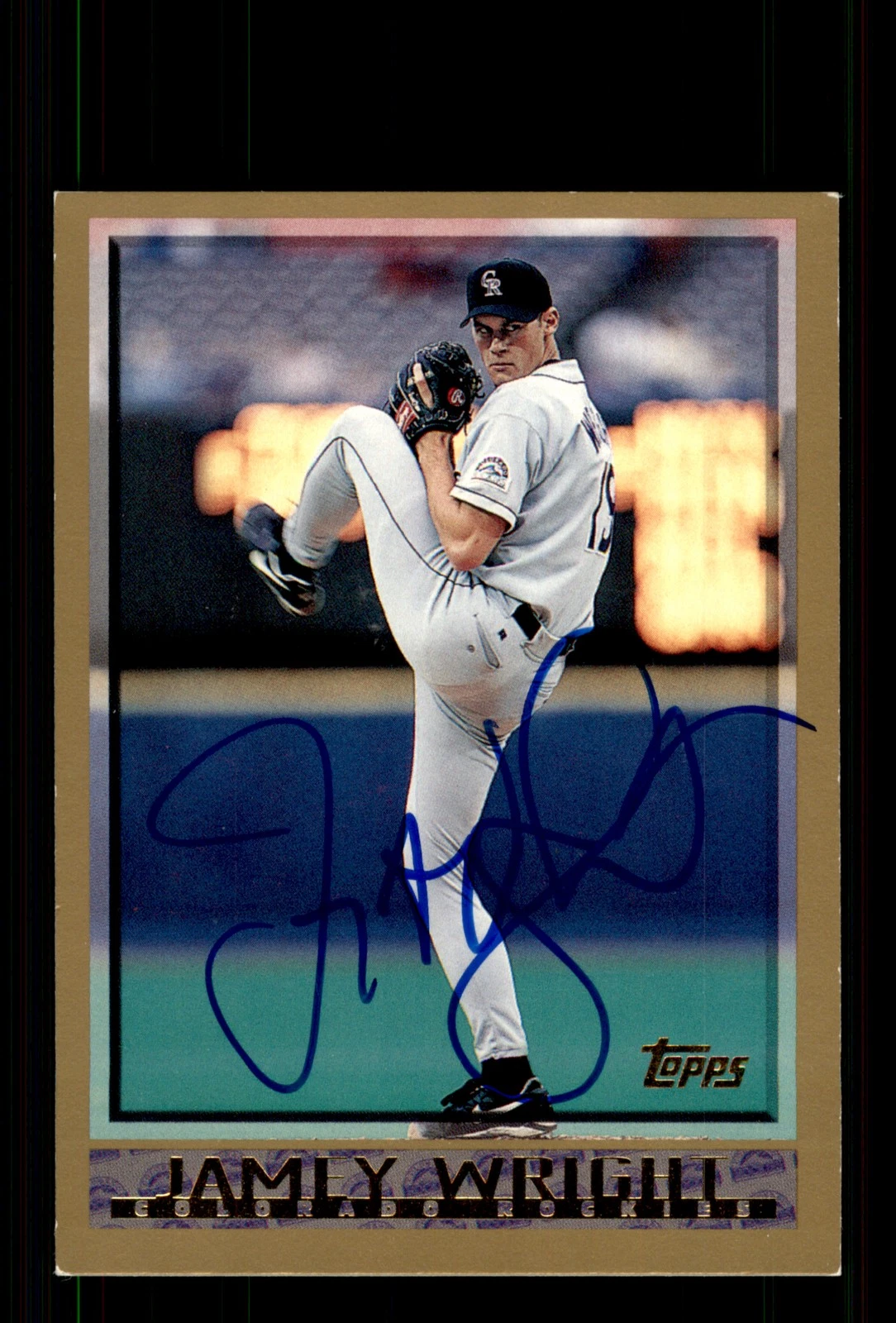 Signed Baseball Card Auto Jamey Wright 1998 Topps #87 Colorado Rockies
