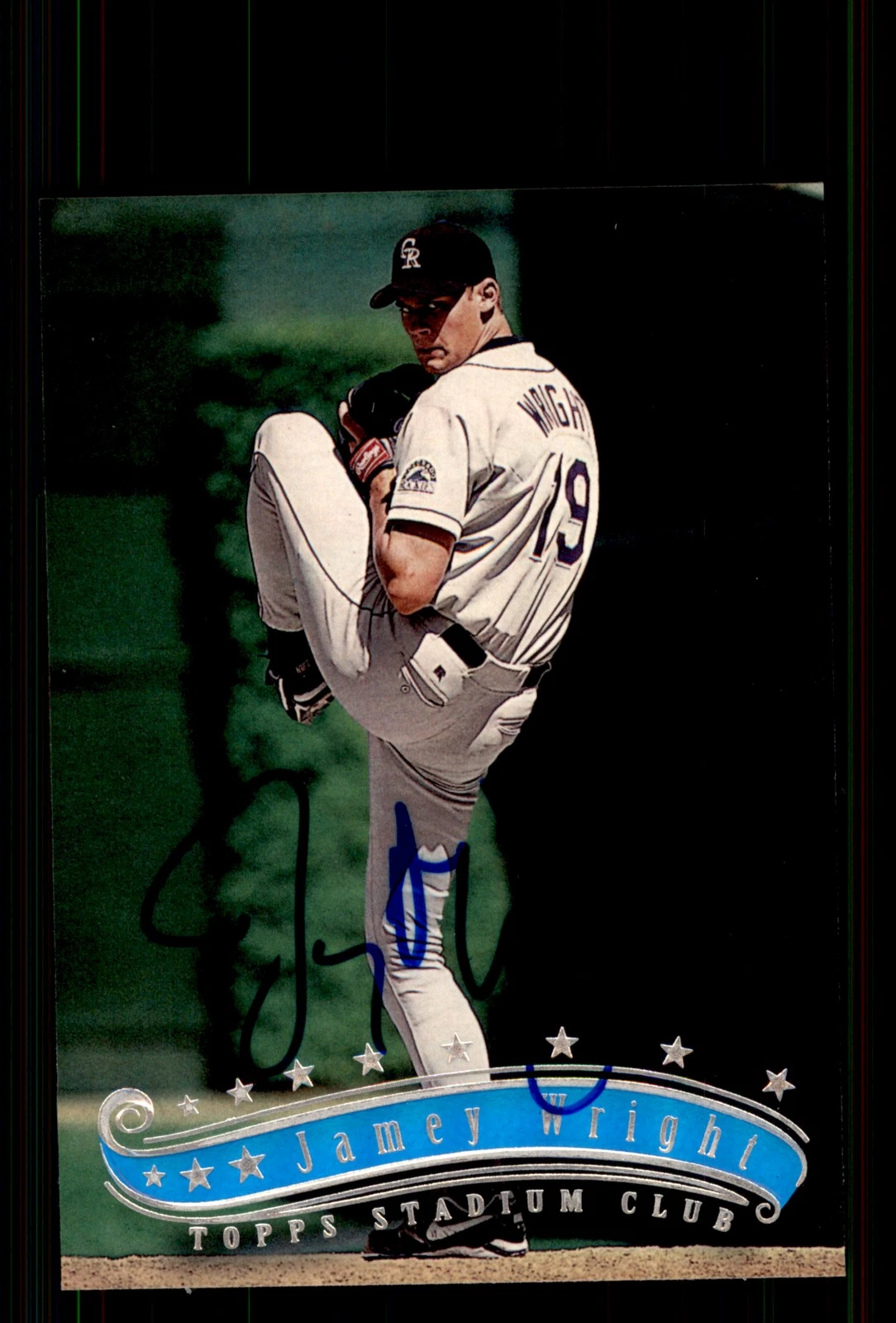 Signed Baseball Card Auto Jamey Wright 1997 Stadium Club #162 Colorado Rockies