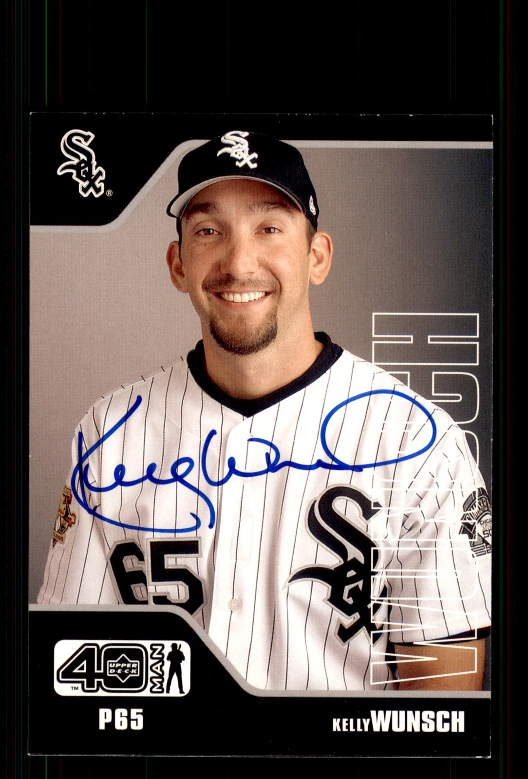 Signed Baseball Card Auto Kelly Wunsch 2002 Upper Deck 40-Man #418 White Sox