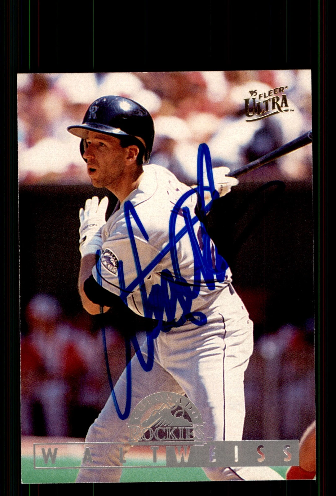 Signed Baseball Card Auto Walt Weiss 1995 Ultra #377 Colorado Rockies