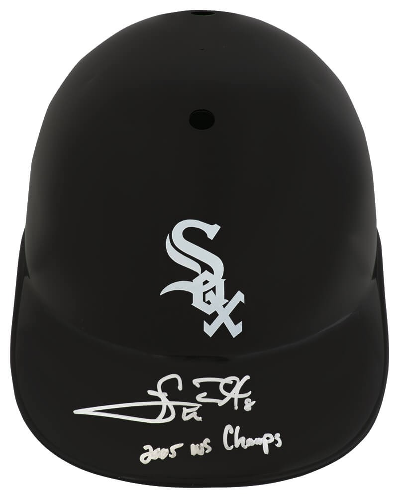 Carl Everett Signed White Sox Souvenir Replica Batting Helmet w/Champs -(SS COA)