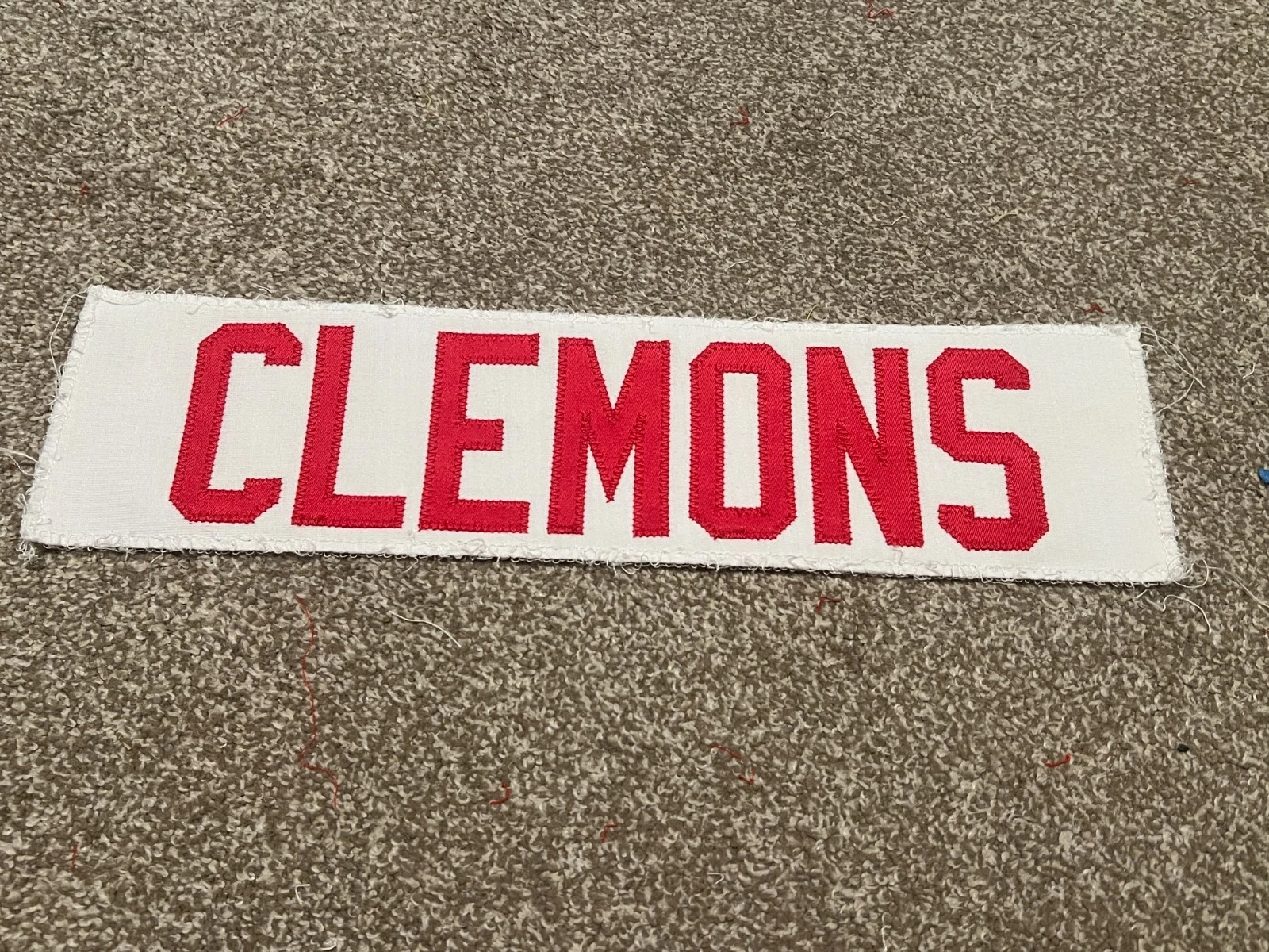 KANSAS CITY CHIEFS GAME USED ? ISSUED JERSEY NAMEPLATE NFL RODNEY CLEMONS SMU