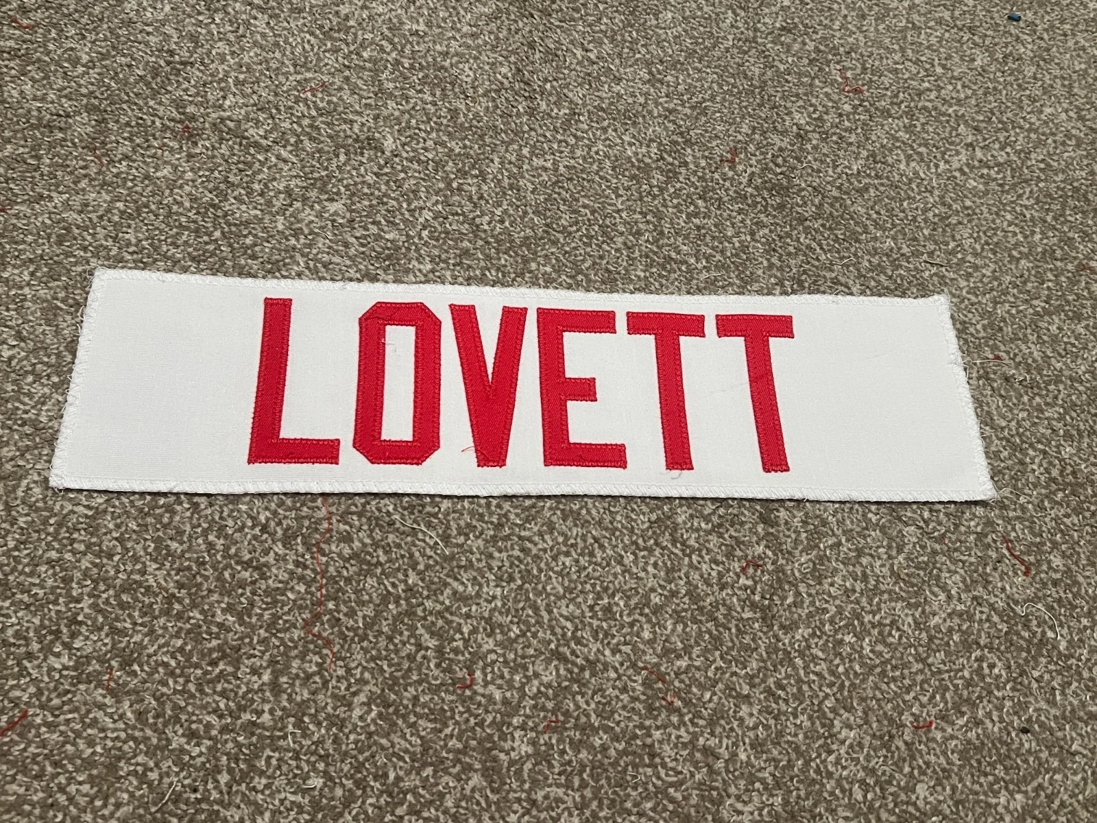 KANSAS CITY CHIEFS GAME USED ? ISSUED JERSEY NAMEPLATE NFL FABIEN LOVETT FSU