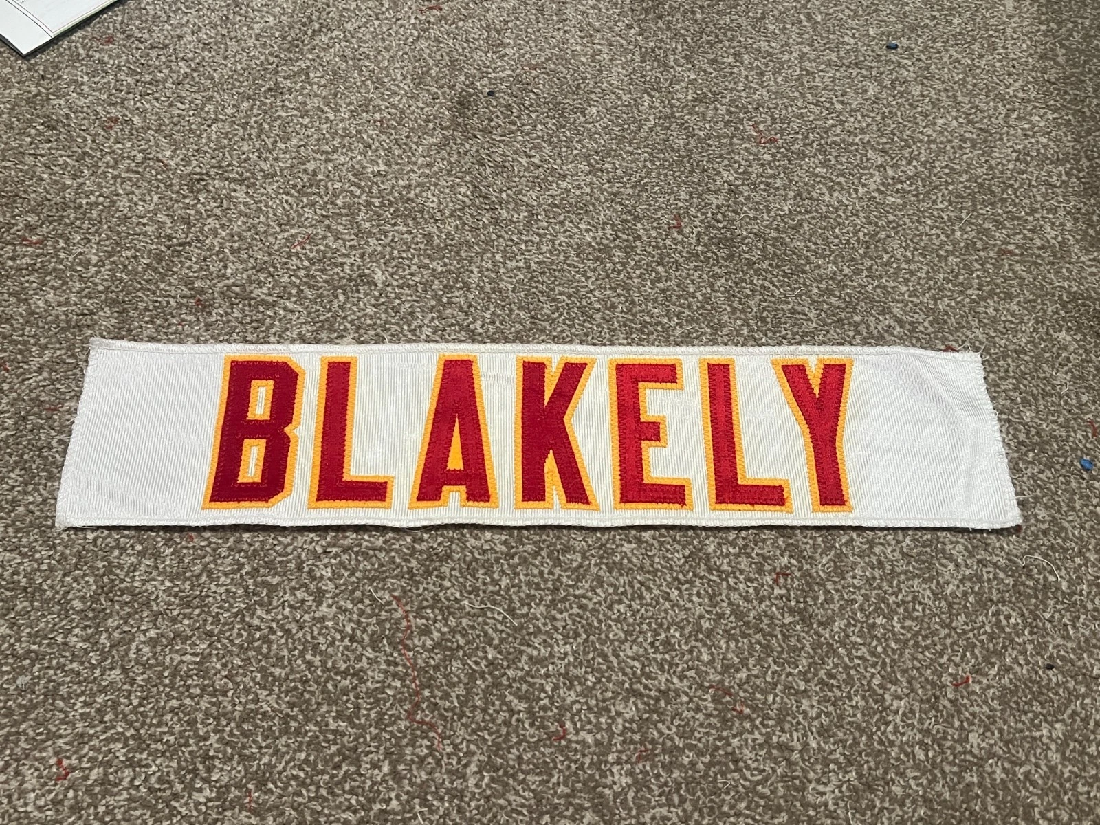 KANSAS CITY CHIEFS GAME USED ? ISSUED JERSEY NAMEPLATE NFL DWAYNE BLAKELY MU