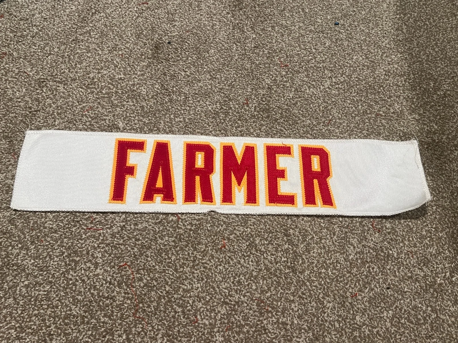 KANSAS CITY CHIEFS GAME USED ? ISSUED JERSEY NAMEPLATE NFL FOOTBALL FARMER
