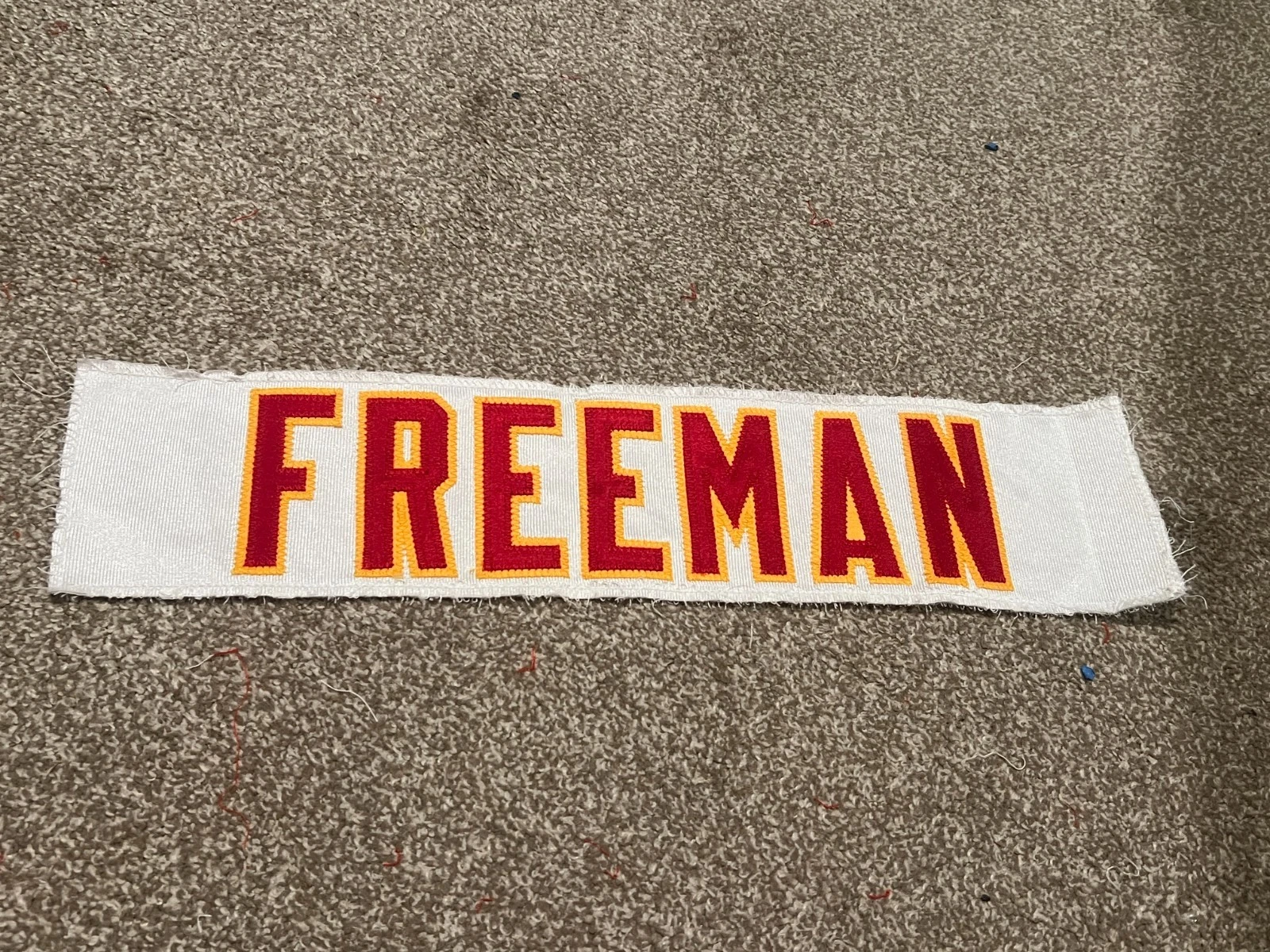 KANSAS CITY CHIEFS GAME USED ? ISSUED JERSEY NAMEPLATE NFL EDDIE FREEMAN UAB