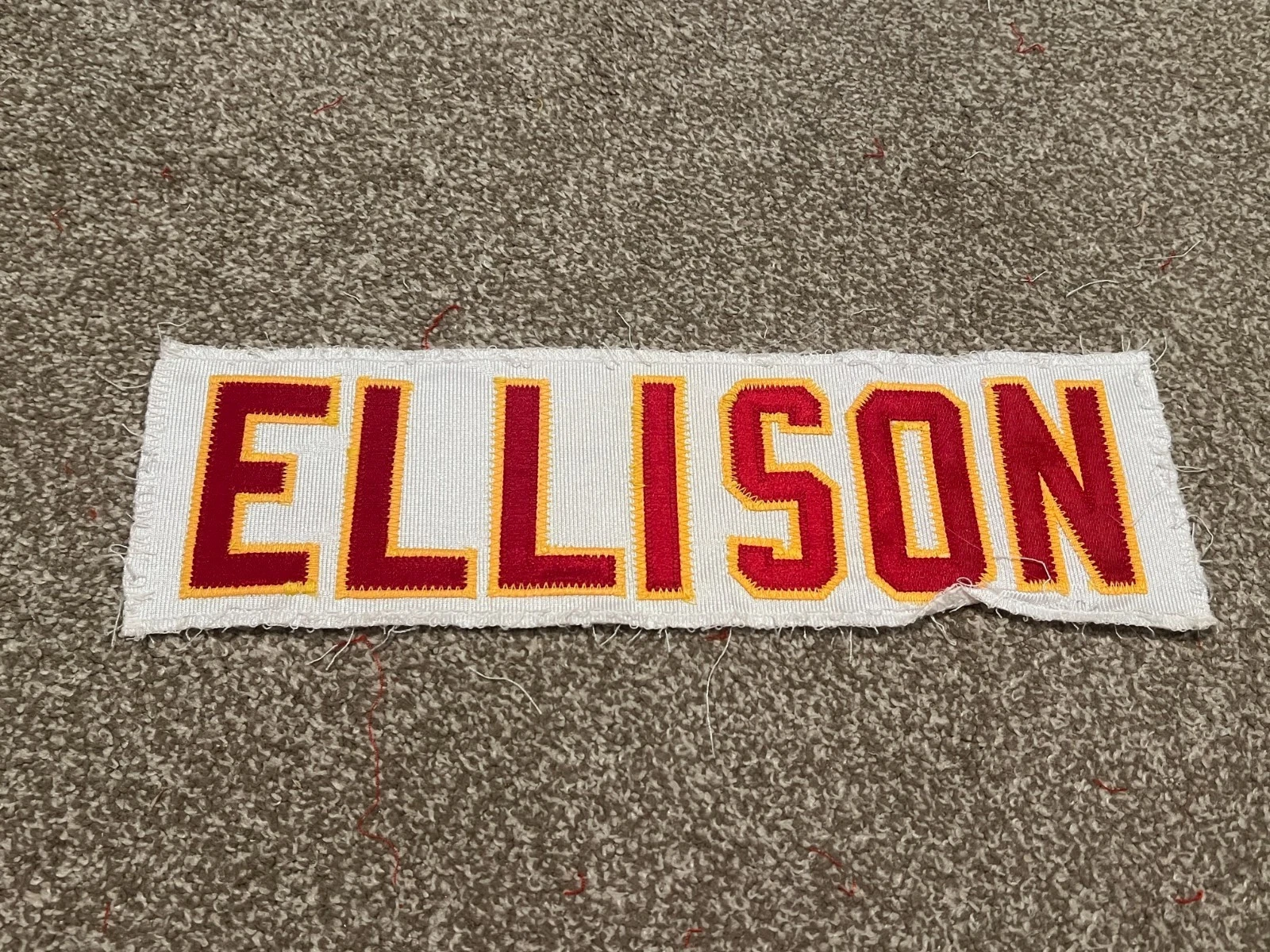 KANSAS CITY CHIEFS GAME USED ? ISSUED JERSEY NAMEPLATE NFL ATIYYAH ELLISON