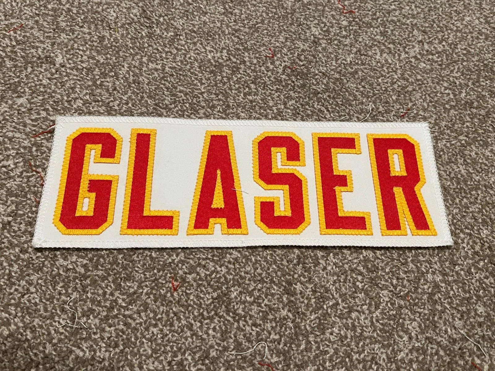 KANSAS CITY CHIEFS GAME USED ? ISSUED JERSEY NAMEPLATE NFL CHRIS GLASER UVA