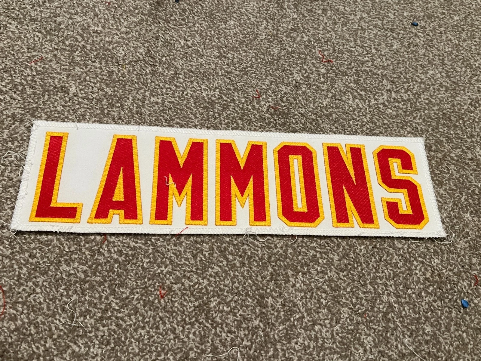KANSAS CITY CHIEFS GAME USED ? ISSUED JERSEY NAMEPLATE NFL CHRIS LAMMONS
