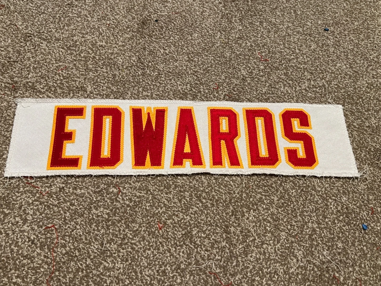 KANSAS CITY CHIEFS GAME USED ? ISSUED JERSEY NAMEPLATE NFL MIKE EDWARDS KENTUCKY