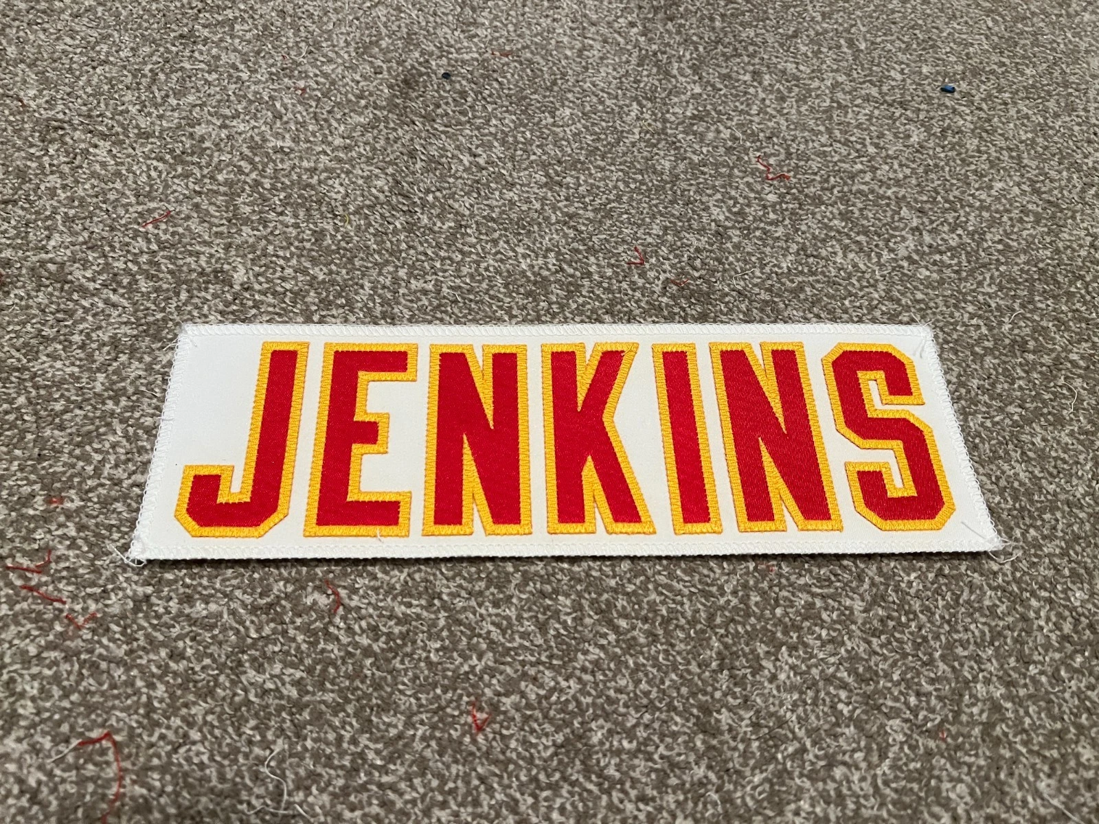 KANSAS CITY CHIEFS GAME USED ? ISSUED JERSEY NAMEPLATE NFL JARVIS JENKINS
