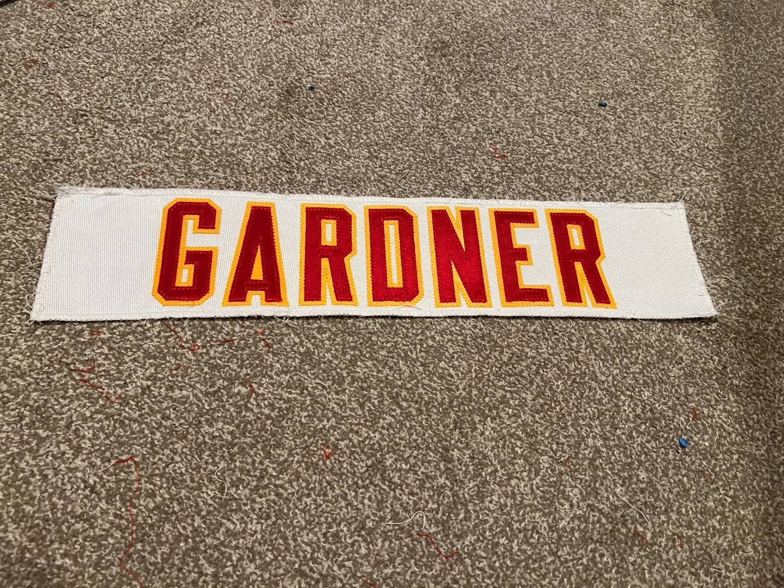KANSAS CITY CHIEFS GAME USED ? ISSUED JERSEY NAMEPLATE NFL ROD GARDNER CLEMSON