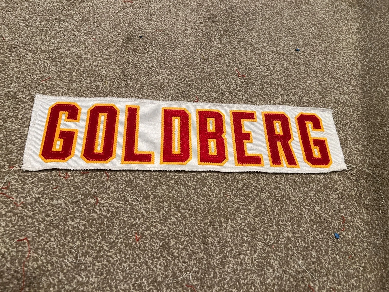 KANSAS CITY CHIEFS GAME USED ? ISSUED JERSEY NAMEPLATE NFL CAMERON GOLDBERG DUKE