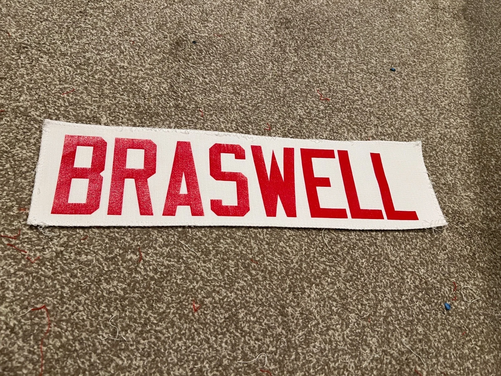 KANSAS CITY CHIEFS GAME USED ? ISSUED JERSEY NAMEPLATE NFL MONTRAE BRASWELL