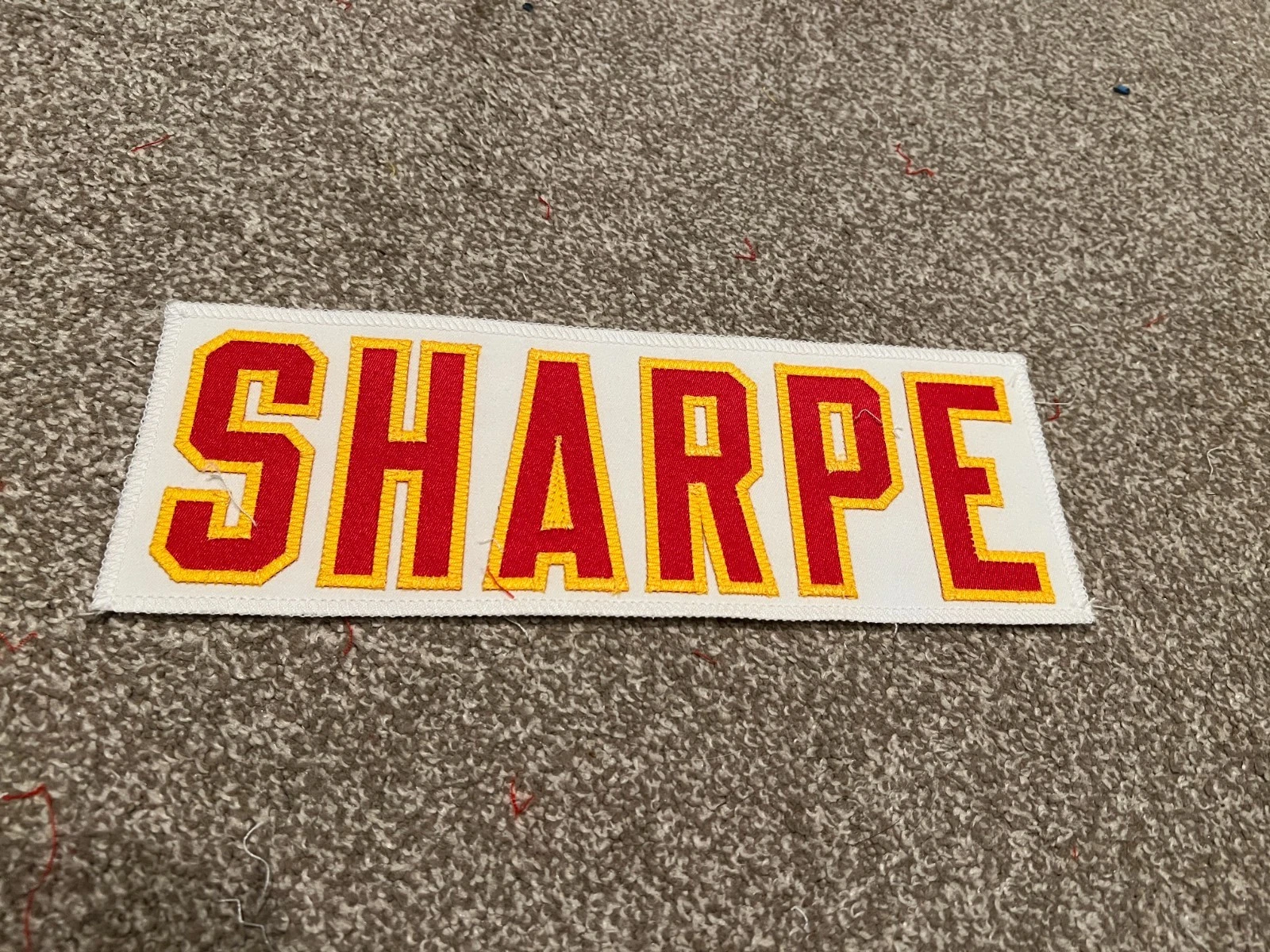 KANSAS CITY CHIEFS GAME USED ? ISSUED JERSEY NAMEPLATE NFL TAJAE SHARPE UMASS