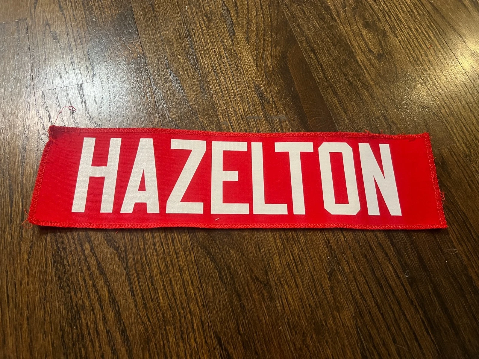 KANSAS CITY CHIEFS GAME USED ? TEAM ISSUED JERSEY NAMEPLATE HAZELTON