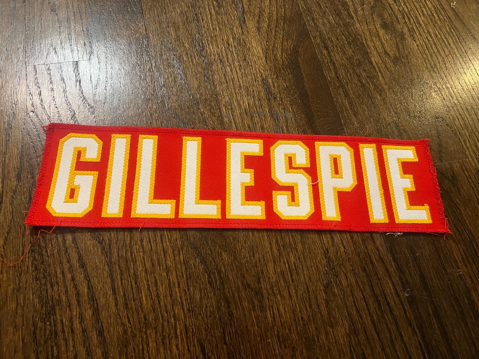 KANSAS CITY CHIEFS GAME USED ? TEAM ISSUED JERSEY NAMEPLATE TYLER GILLESPIE MU