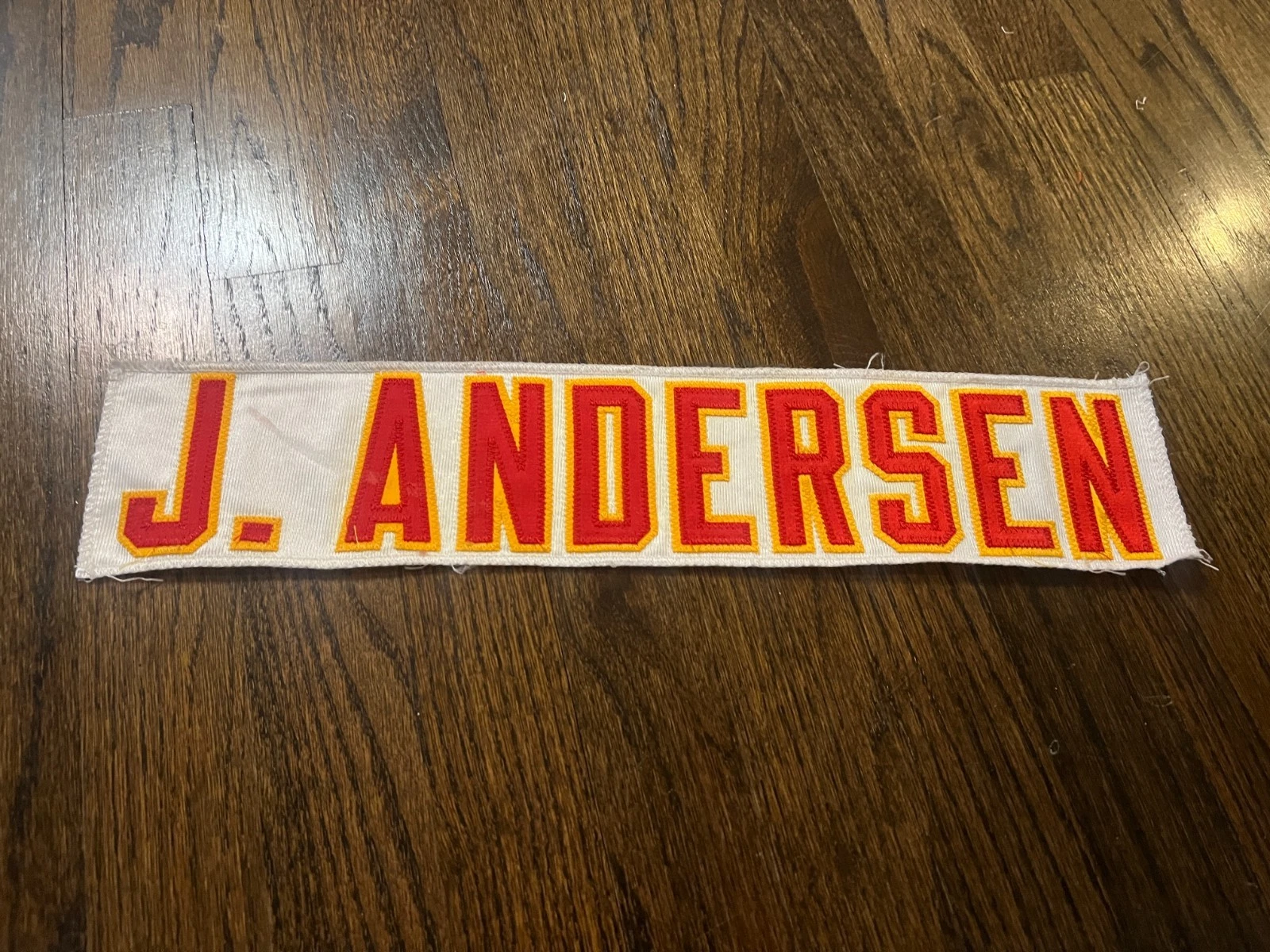 KANSAS CITY CHIEFS GAME USED ? TEAM ISSUED JERSEY NAMEPLATE NFL J. ANDERSEN