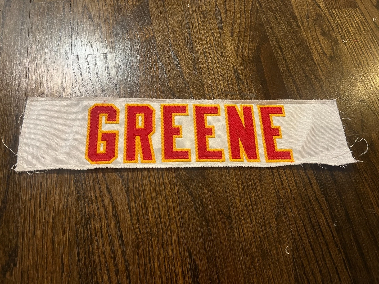 KANSAS CITY CHIEFS GAME USED ? ISSUED JERSEY NAMEPLATE NFL FOOTBALL GREENE