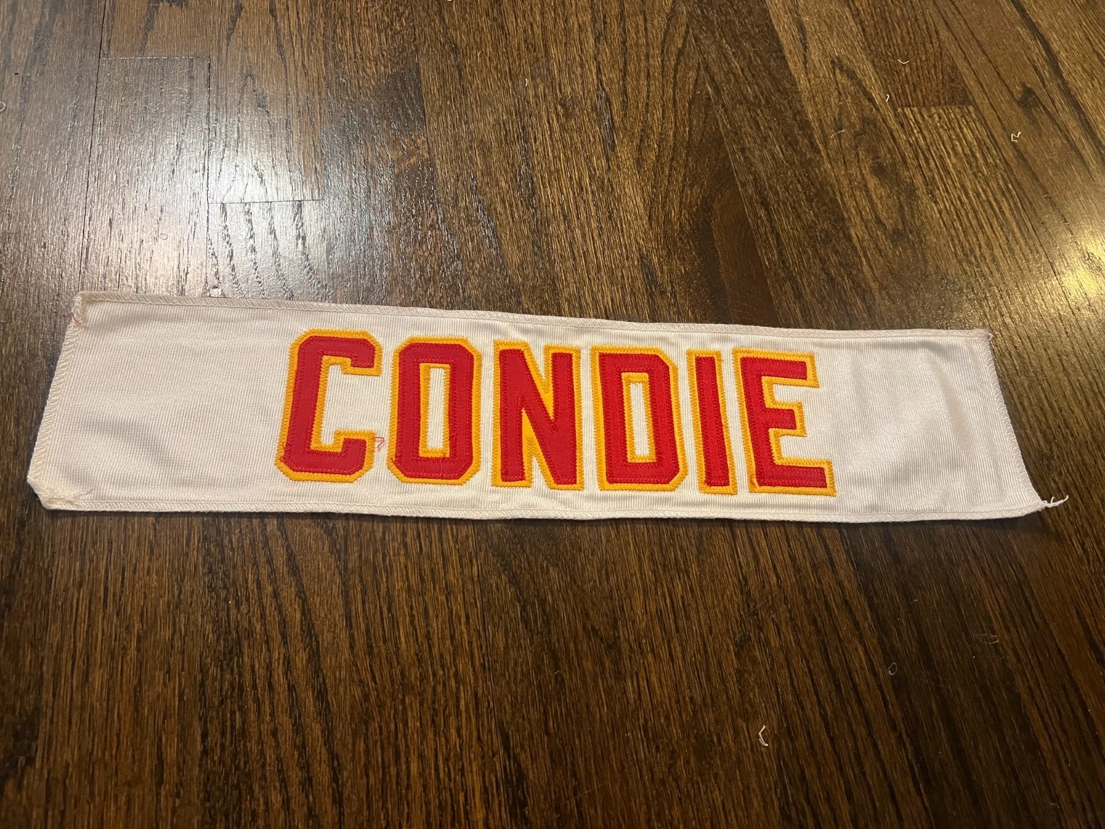 KANSAS CITY CHIEFS GAME USED ? ISSUED JERSEY NAMEPLATE NFL FOOTBALL CONDIE