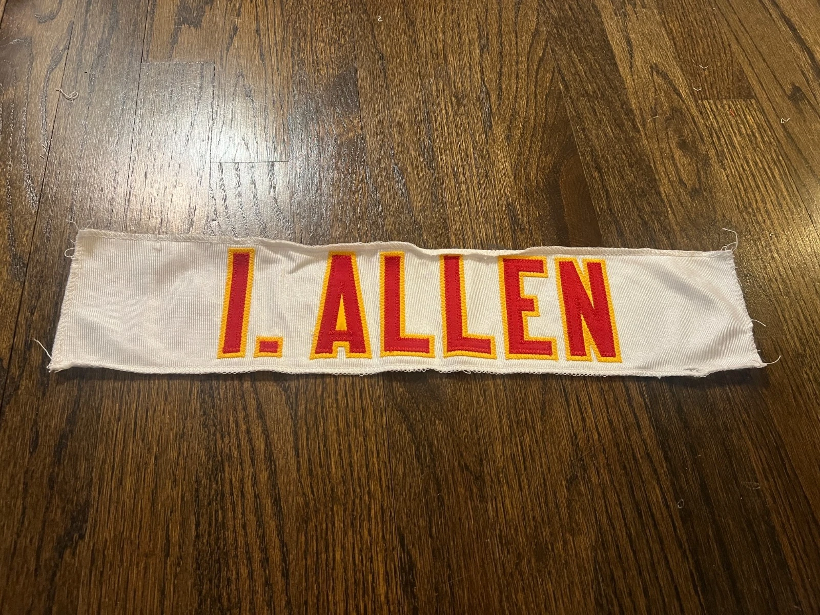KANSAS CITY CHIEFS GAME USED ? ISSUED JERSEY NAMEPLATE NFL FOOTBALL I. ALLEN