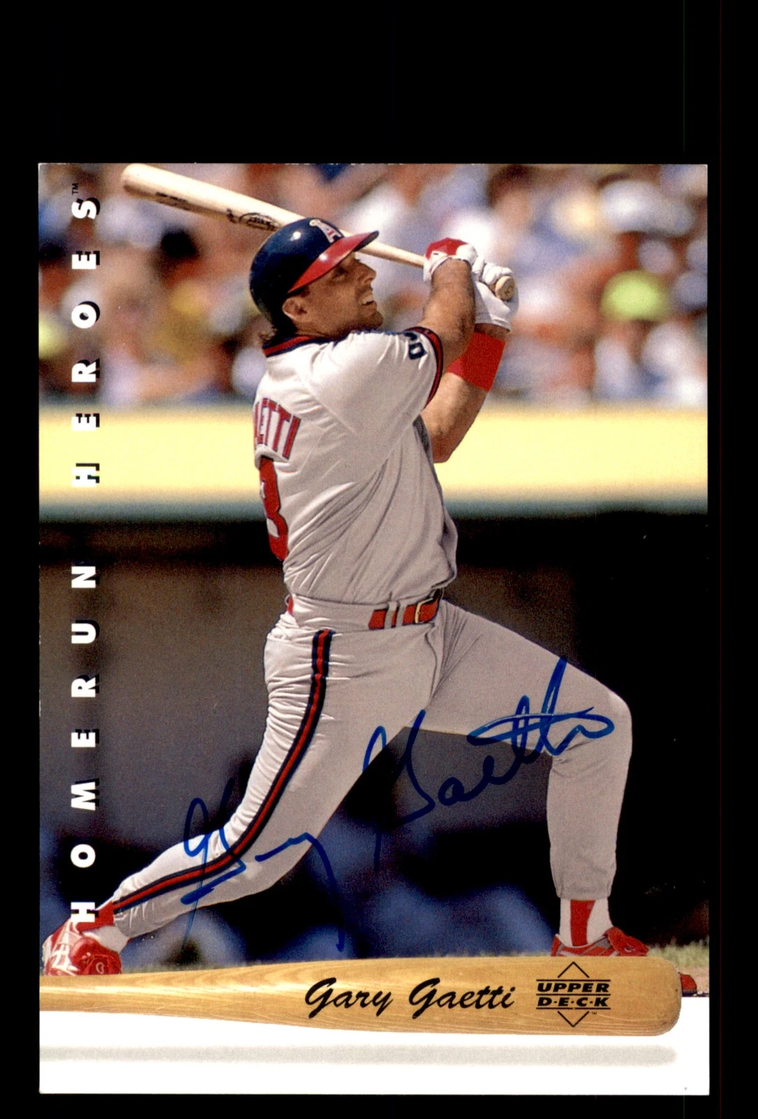 Signed Baseball Card Auto Gary Gaetti 1993 Upper Deck #HR28 California Angels