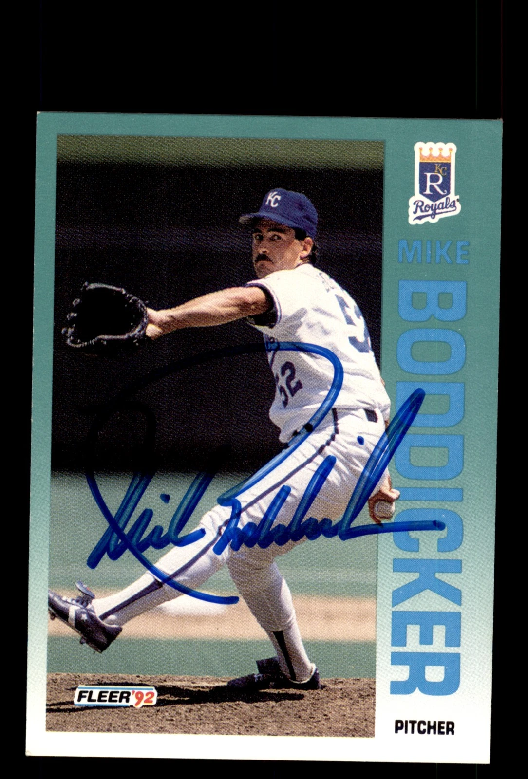Signed Baseball Card Auto Mike Boddicker 1992 Fleer #153 Kansas City Royals